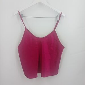 womans vintage copacabana size small red satin camisole tank top